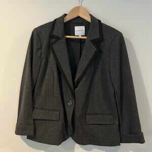 Catherine Malandrino Large Charcoal Gray 3/4 Length‎ Sleeve Blazer Jacket